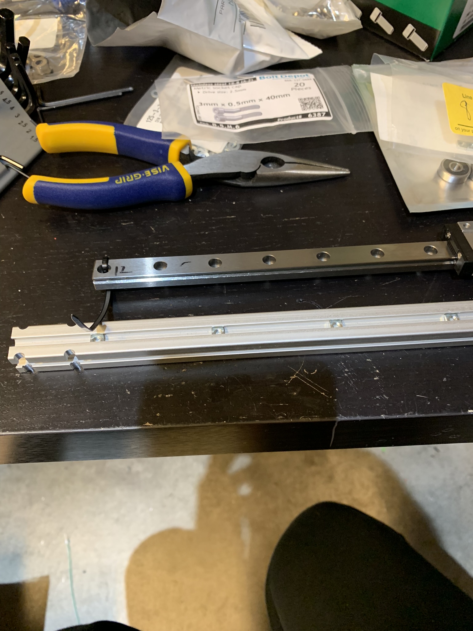 M3 nuts inside the gantry cross extrusion