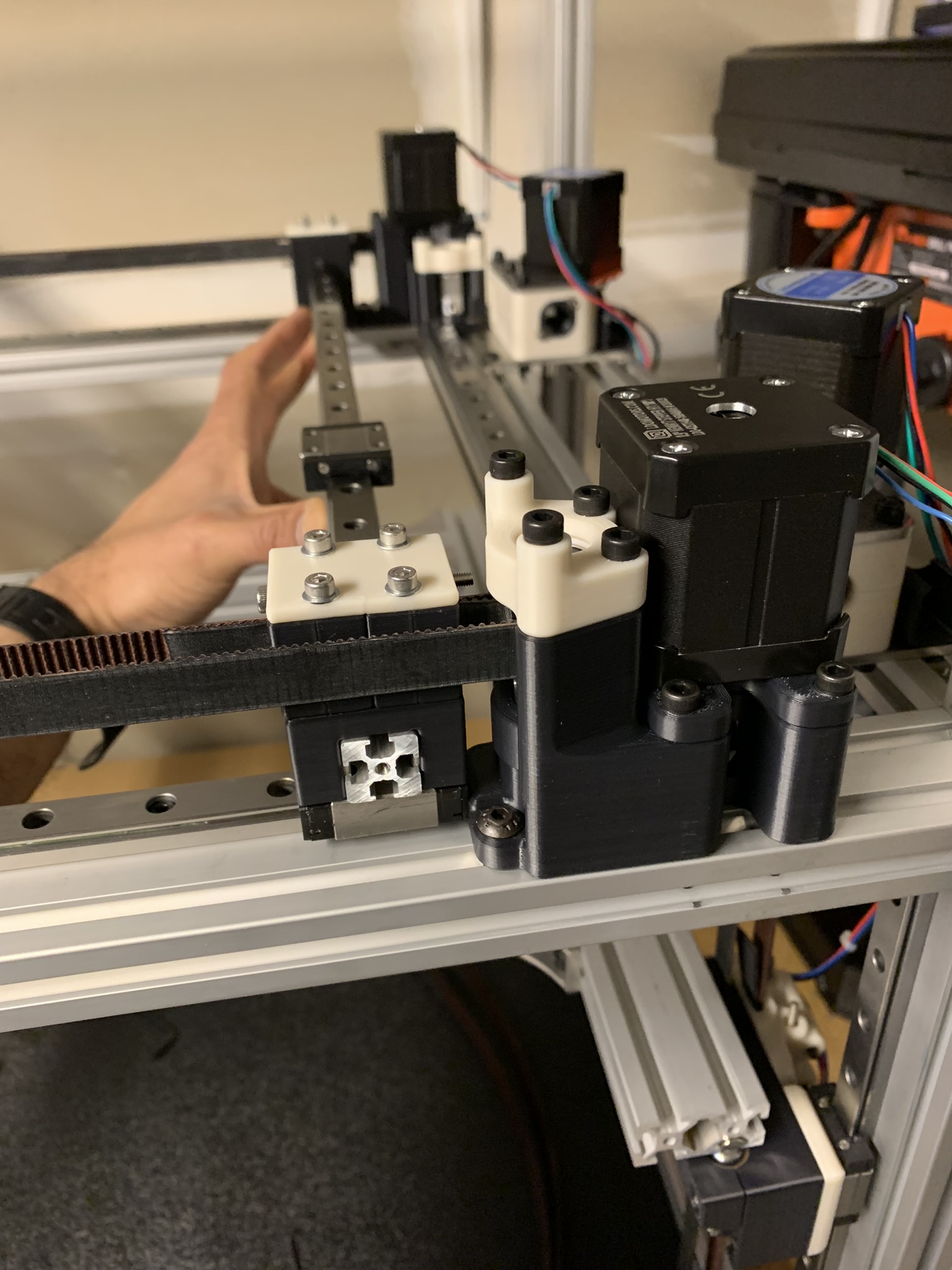 Tramming Y cross extrusion to X min