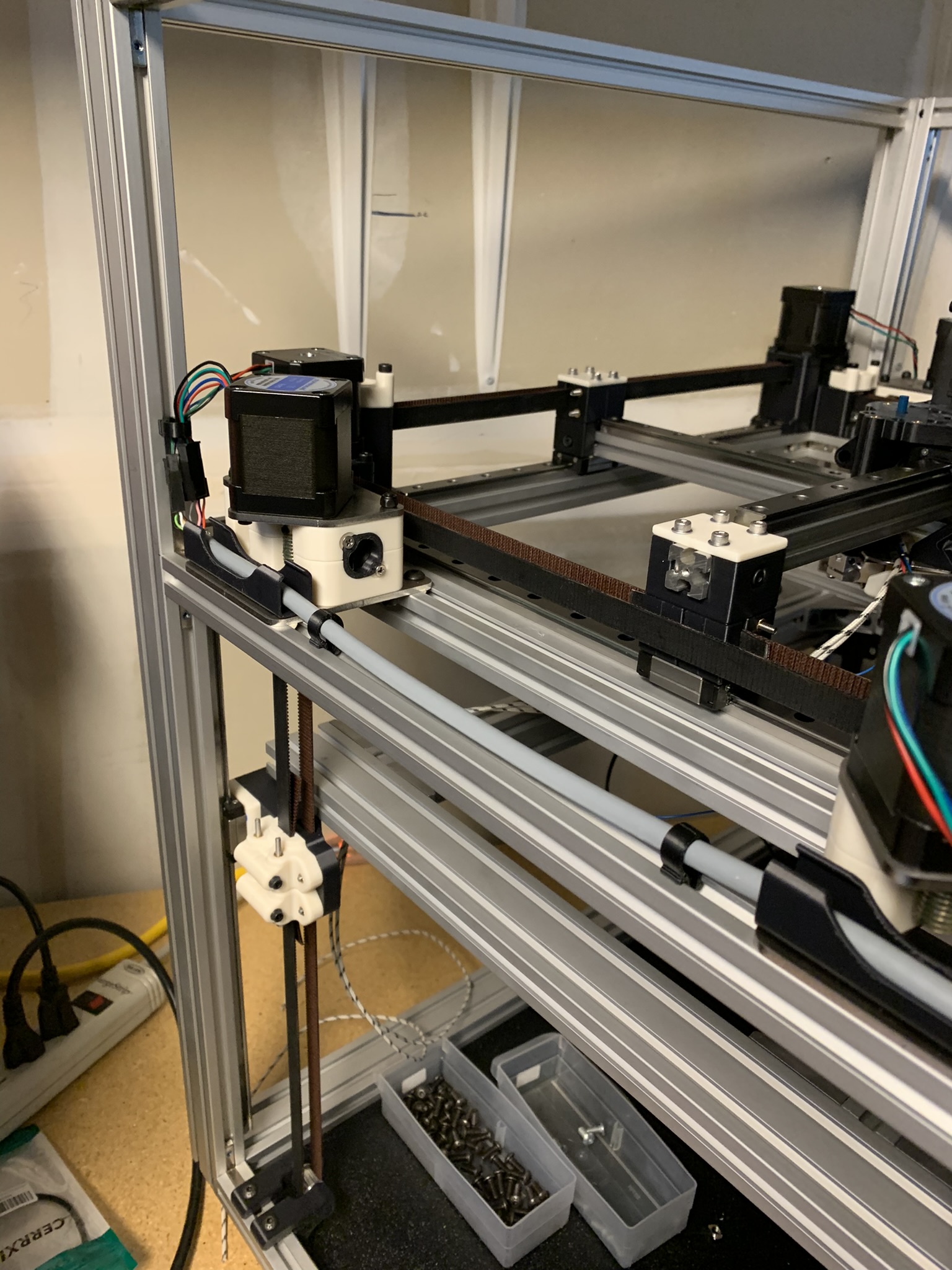 Y1 and Z3 motors connected and wires held in place with clips